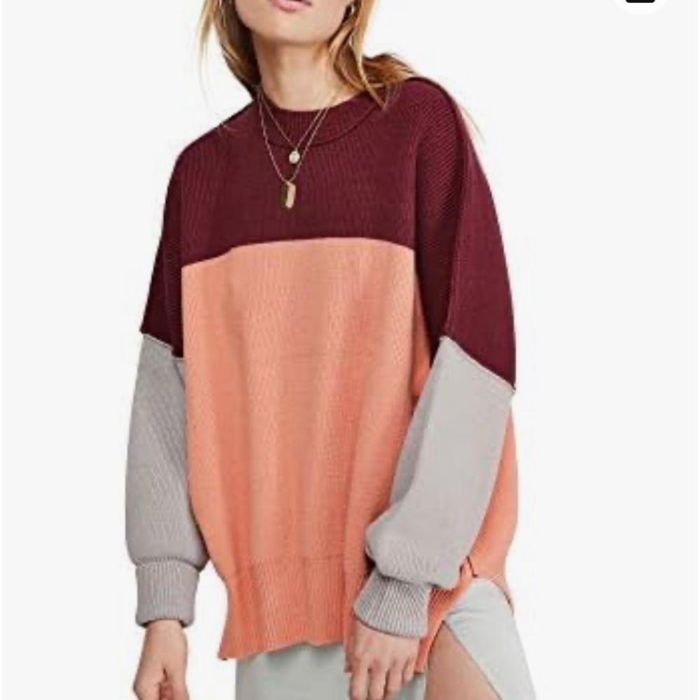 Free people Easy street color block sweater